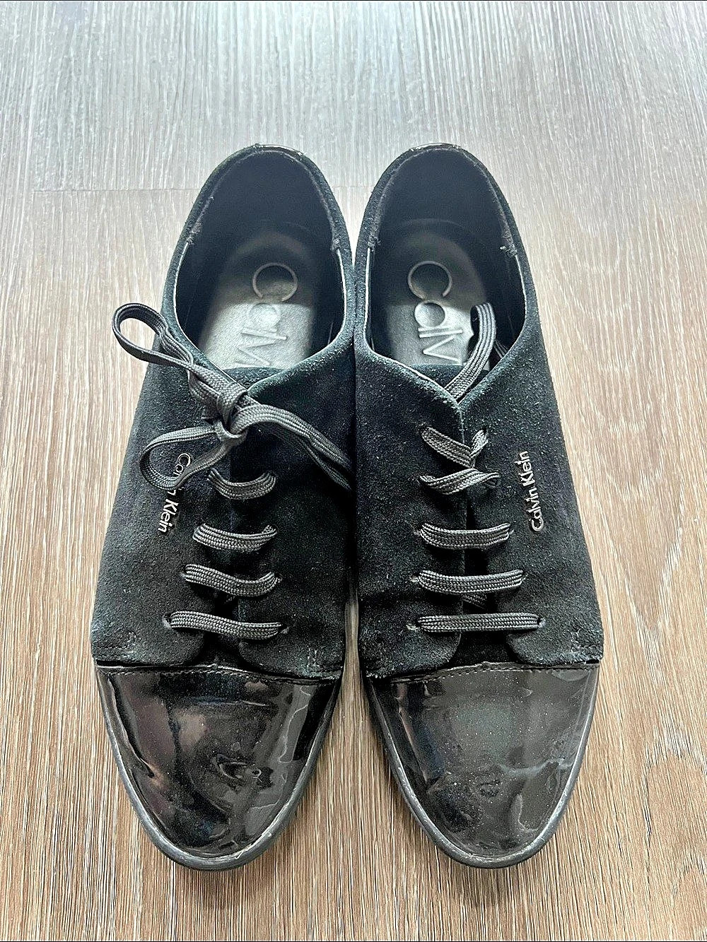 Calvin Klein Hamilton N11844 Calf Suede & Patent Trainers N11844 Black Sneakers